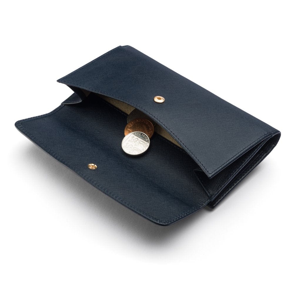 Elegant Vintage Navy Blue Leather Purse